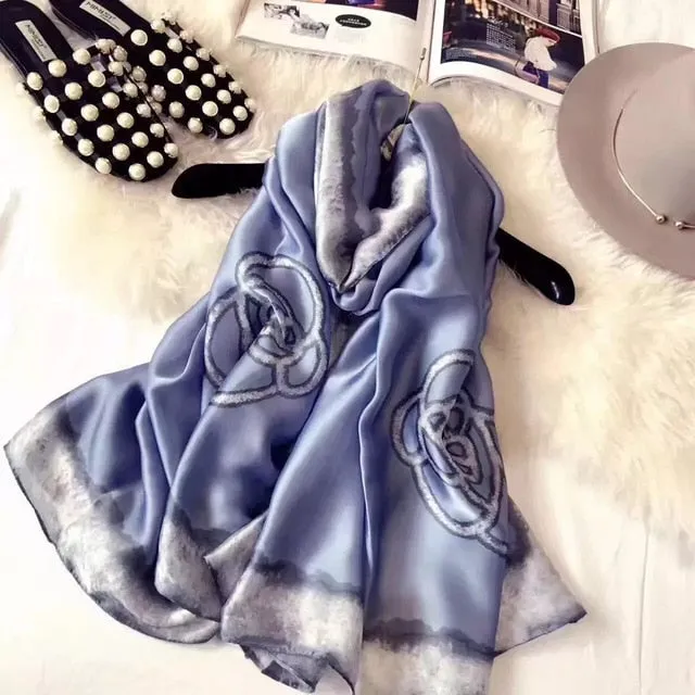 Fashion Silk Scarf Printed Bandana Shawl #LZ121