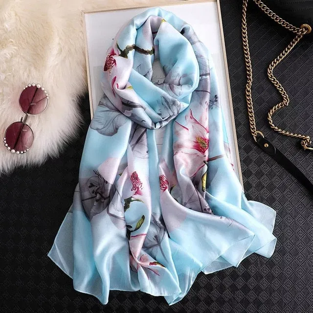 Fashion Silk Scarf Printed Bandana Shawl #LZ121