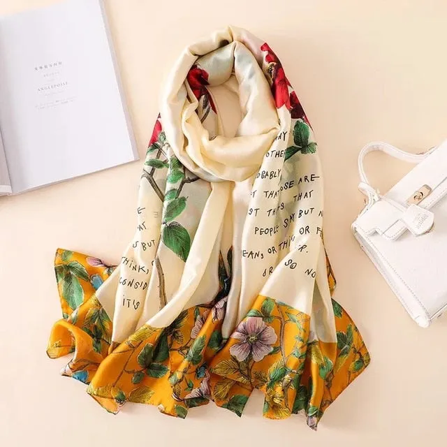 Fashion Silk Scarf Printed Bandana Shawl #LZ121