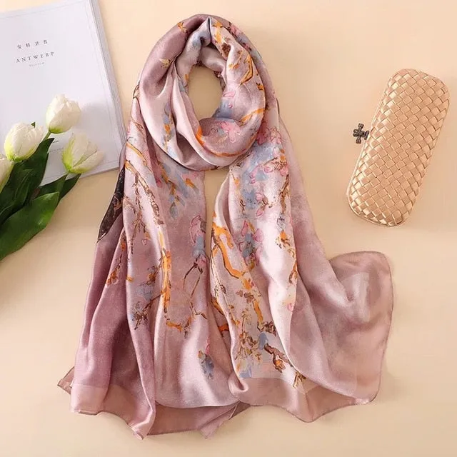 Fashion Silk Scarf Printed Bandana Shawl #LZ121