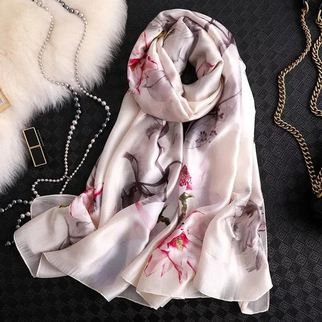 Fashion Silk Scarf Printed Bandana Shawl #LZ121