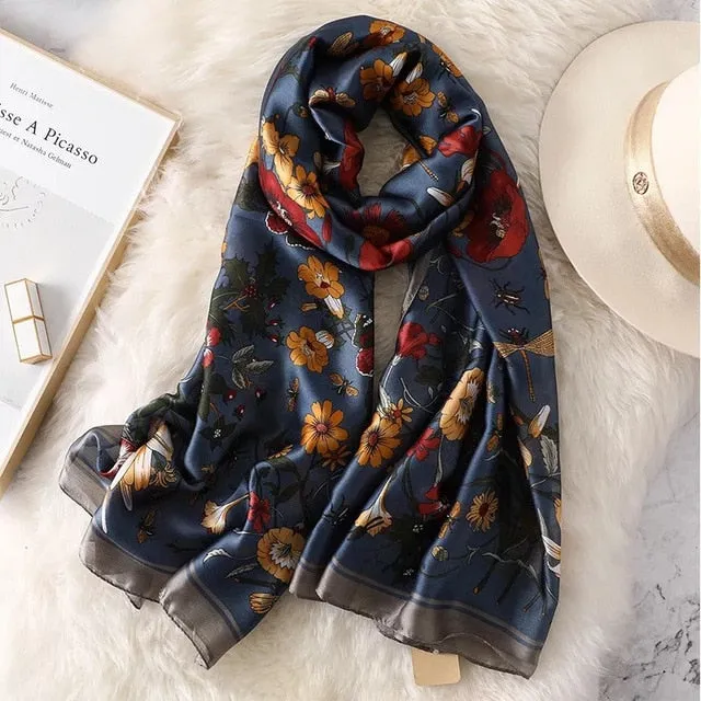 Fashion Silk Scarf Printed Bandana Shawl #LZ121