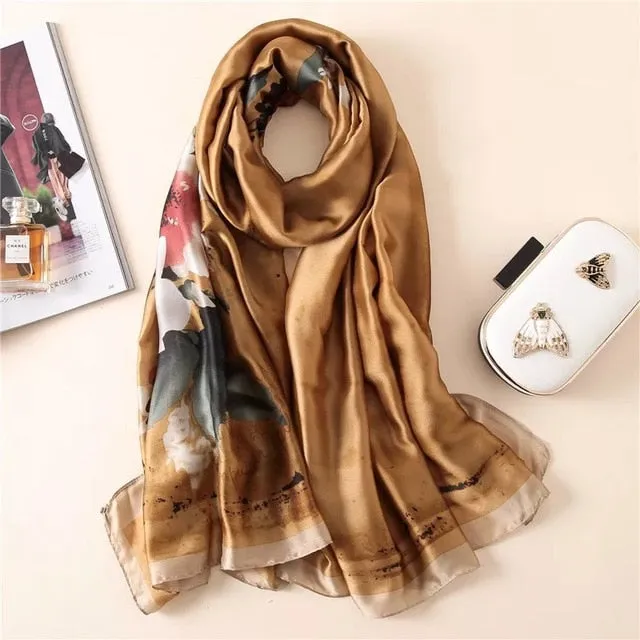 Fashion Silk Scarf Printed Bandana Shawl #LZ121