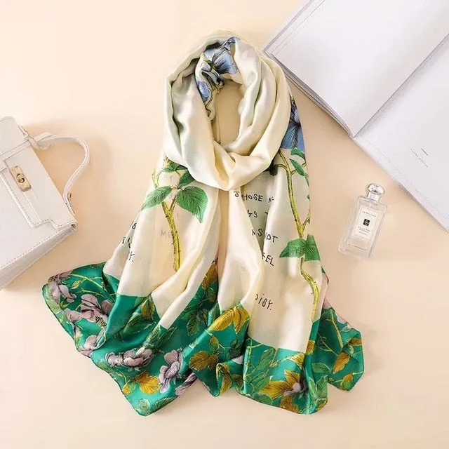 Fashion Silk Scarf Printed Bandana Shawl #LZ121