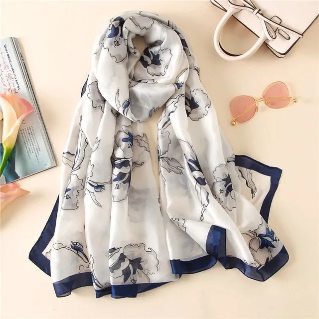 Fashion Silk Scarf Printed Bandana Shawl #LZ121