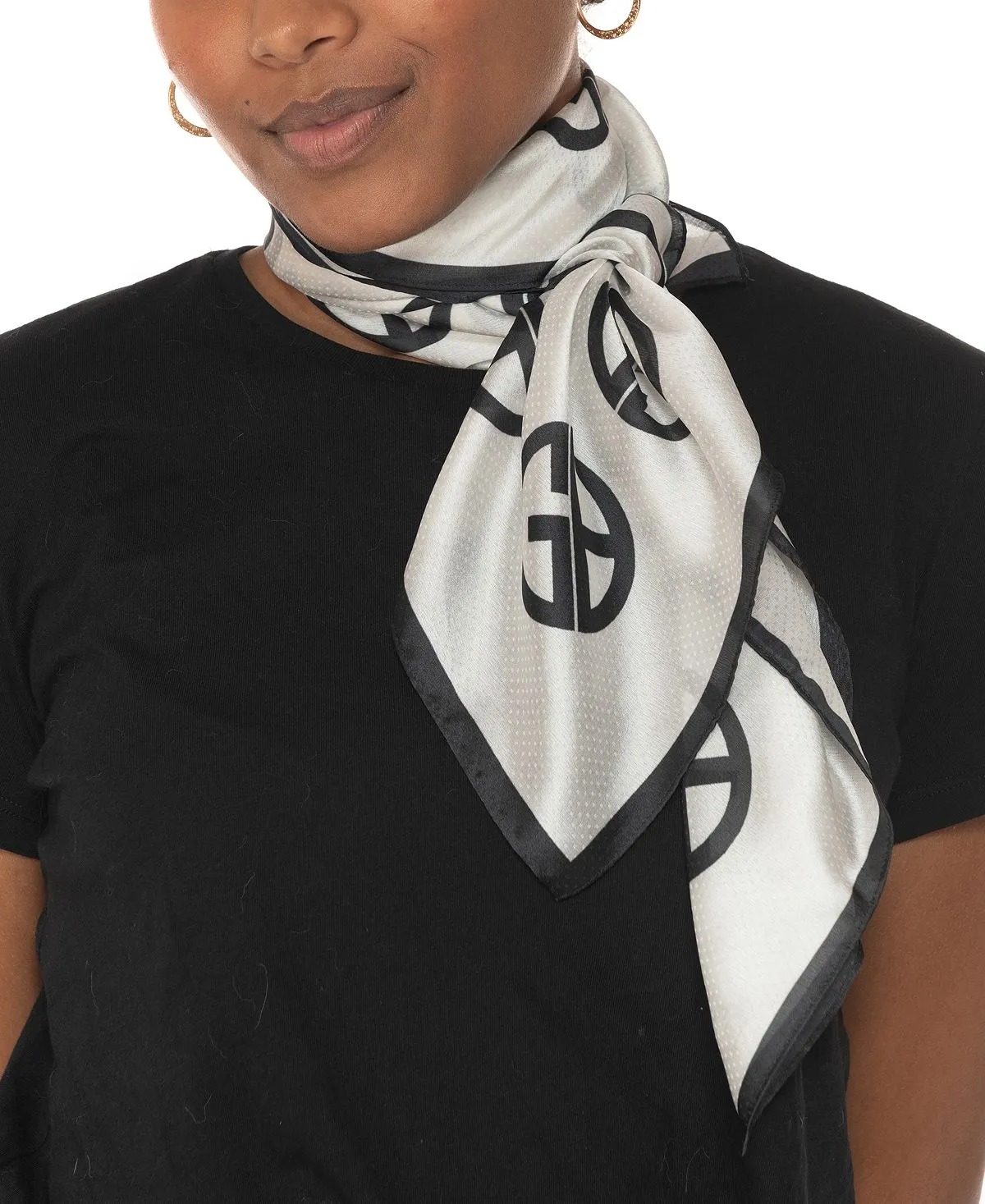 Giani Bernini Women's Silk Square Scarf with Signature Logo