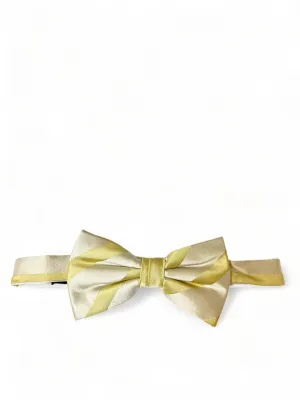 Gold Striped Silk Bow Tie