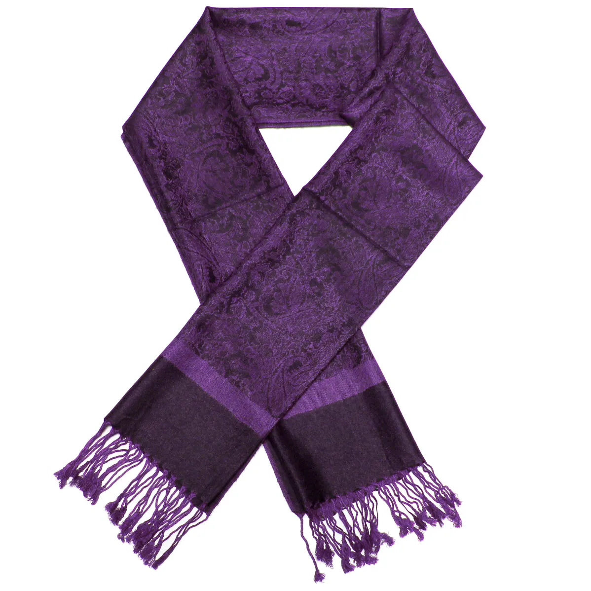 Grape Purple Paisley Pashmina Scarves