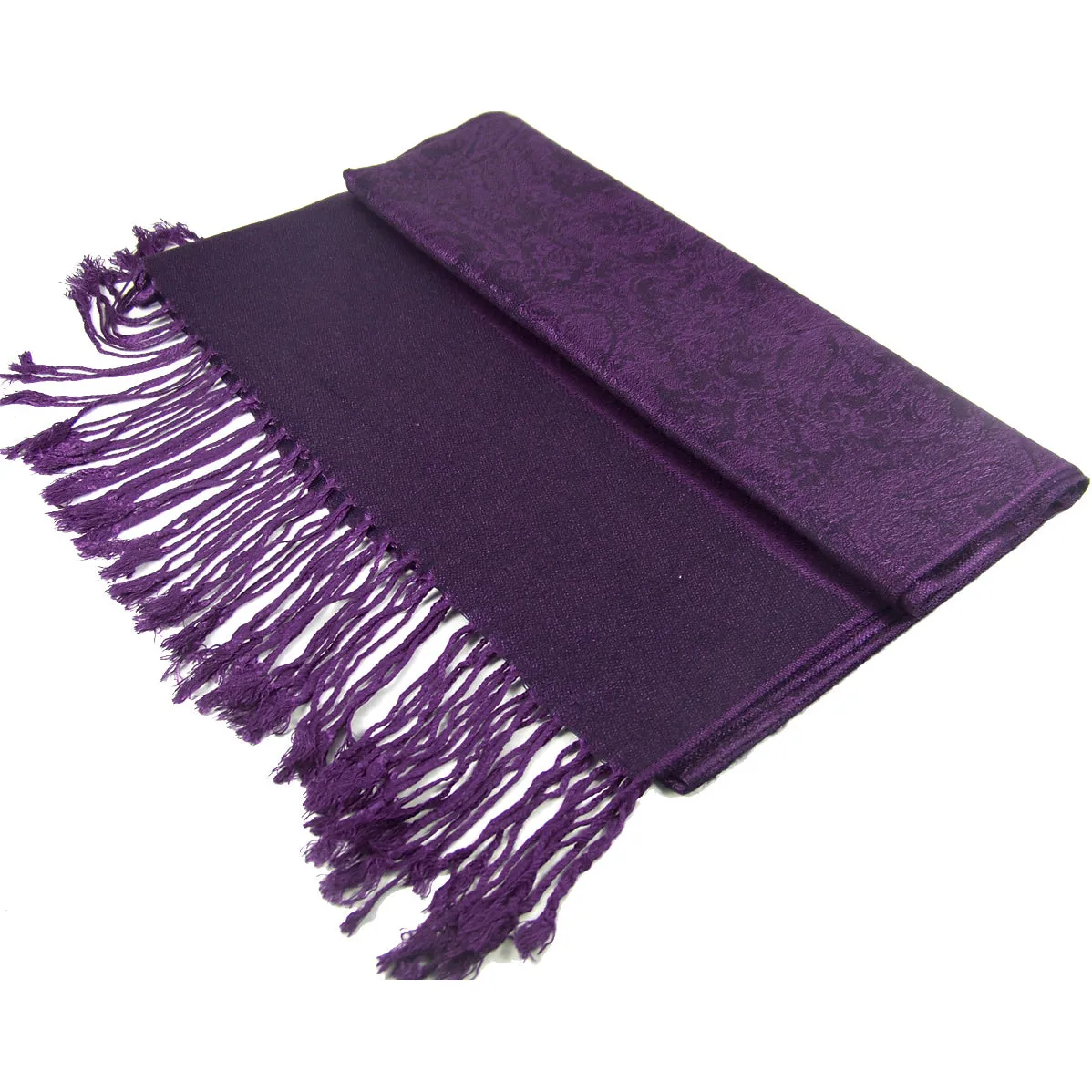 Grape Purple Paisley Pashmina Scarves