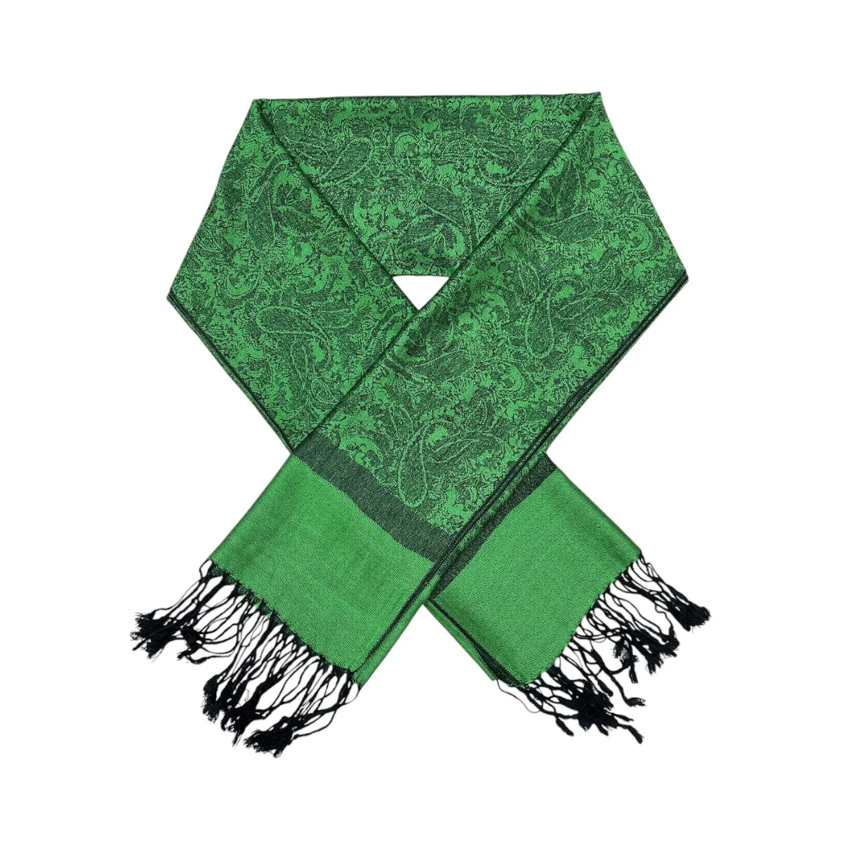 Green Black Paisley Pashmina Scarves