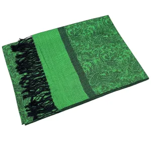 Green Black Paisley Pashmina Scarves