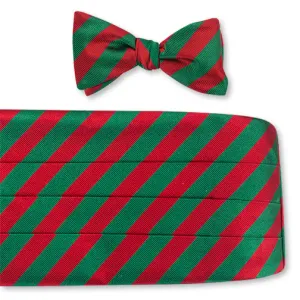 Green/Red Bar Stripes Cummerbund Set - CB630