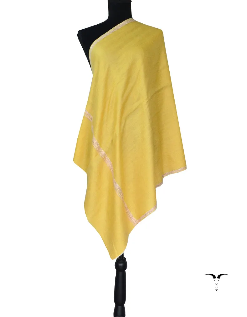 Hand Embroidered Pashmina Stole Lemon 5308