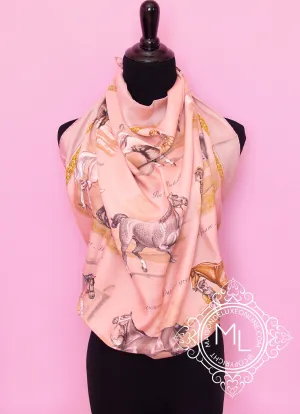 Hermes Pink Dip Dye Surteint Silk 90 cm Les Robes Scarf