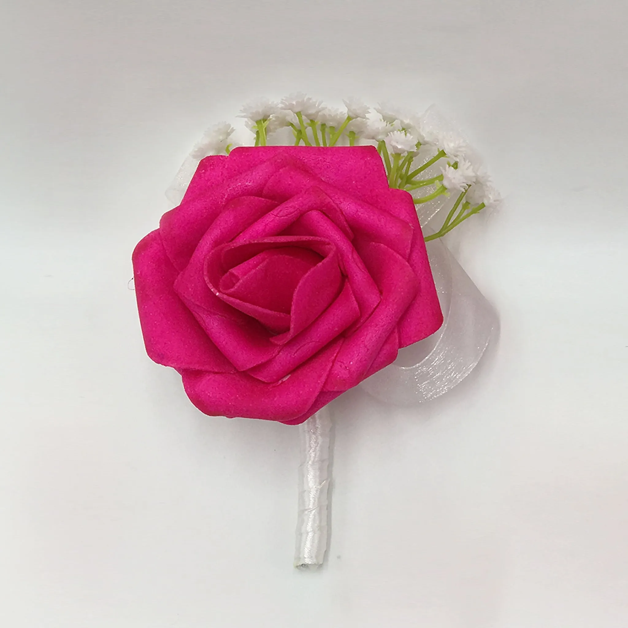 Hot Pink Bridal Bouquet White Bouquet of Rose for Bridesmaid