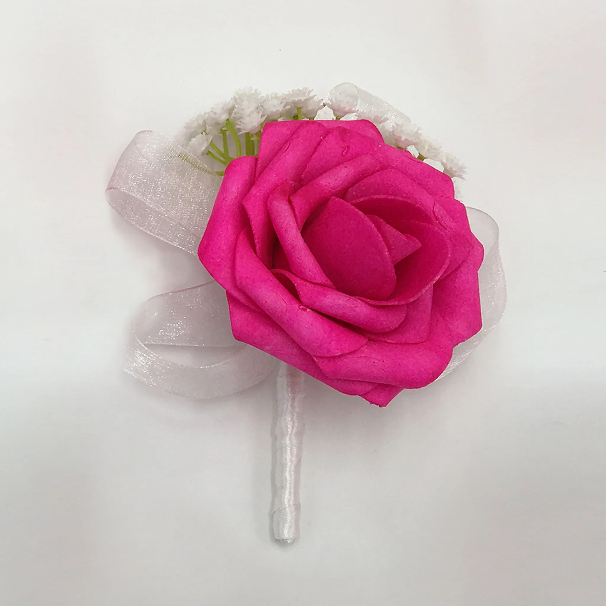 Hot Pink Bridal Bouquet White Bouquet of Rose for Bridesmaid