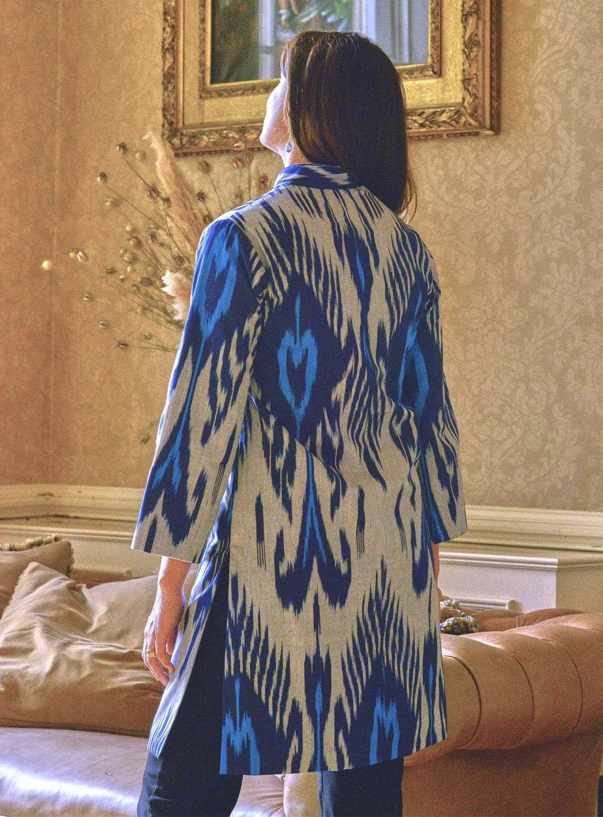 Ikat Silk & Cotton / Sapphire