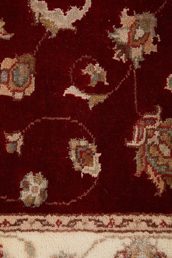 INDIAN HANDMADE FINE WOOL & SILK RUG -394X86CM