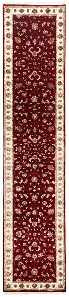 INDIAN HANDMADE FINE WOOL & SILK RUG -394X86CM