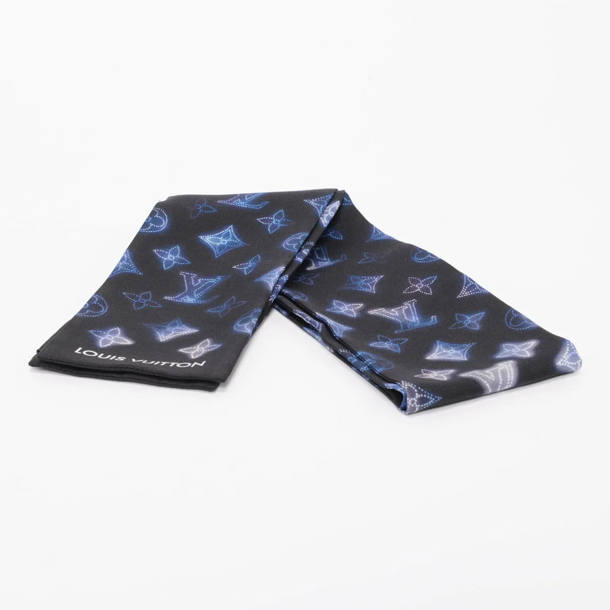 Louis Vuitton Blue Silk Monogram Flight Mode Bandeau