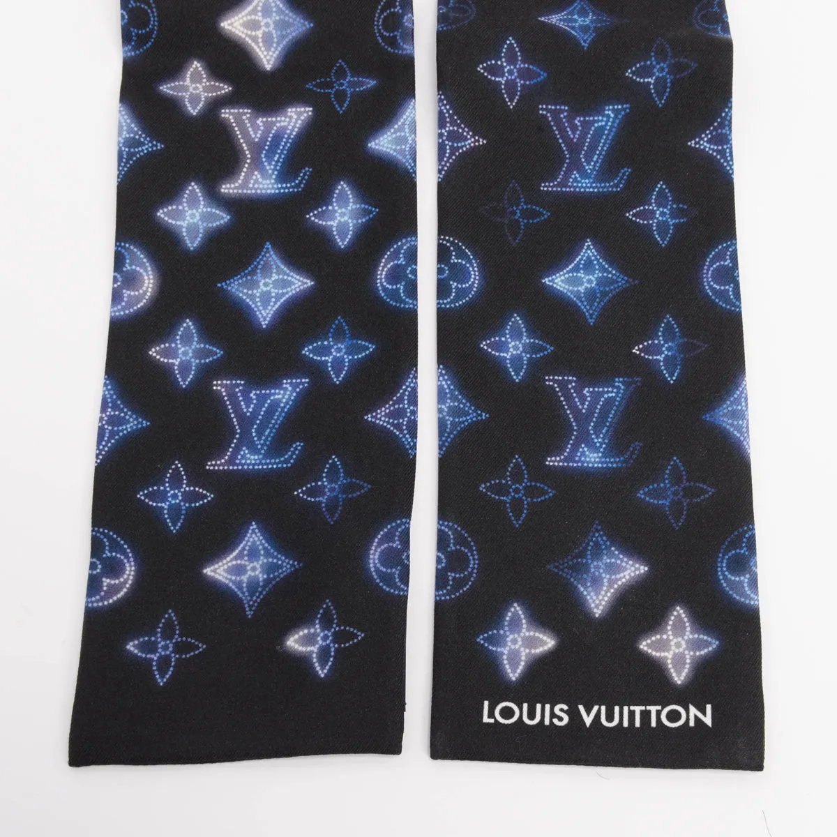 Louis Vuitton Blue Silk Monogram Flight Mode Bandeau