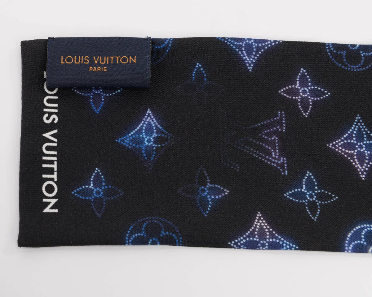 Louis Vuitton Blue Silk Monogram Flight Mode Bandeau