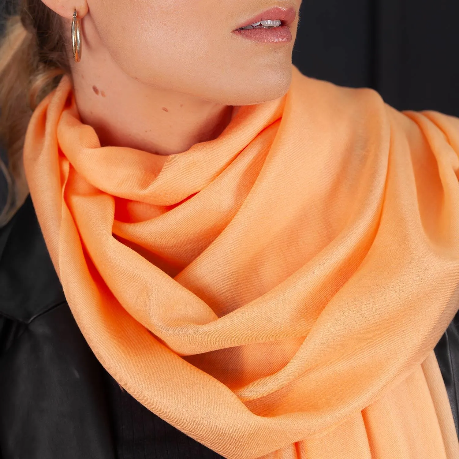 Luxe Merino Silk Shawl Peach