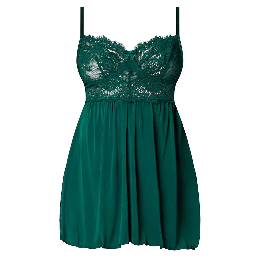 Magic Silk Evermore Babydoll & Cheeky Panty Set Emerald L/XL