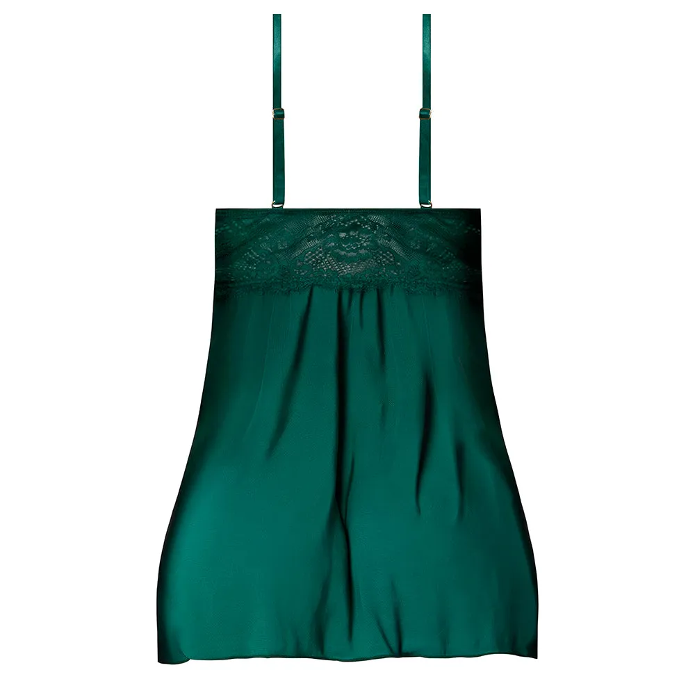 Magic Silk Evermore Babydoll & Cheeky Panty Set Emerald L/XL