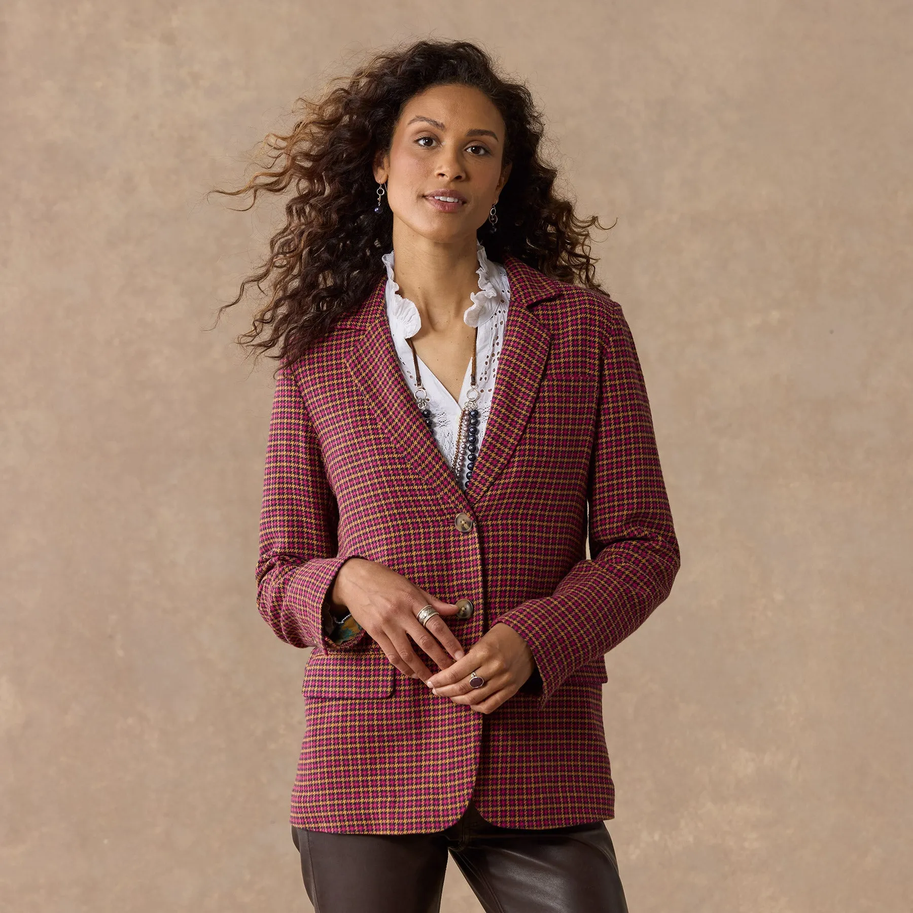 Mayra Plaid Blazer, Petite