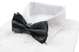 Mens Charcoal Solid Plain Colour Bow Tie