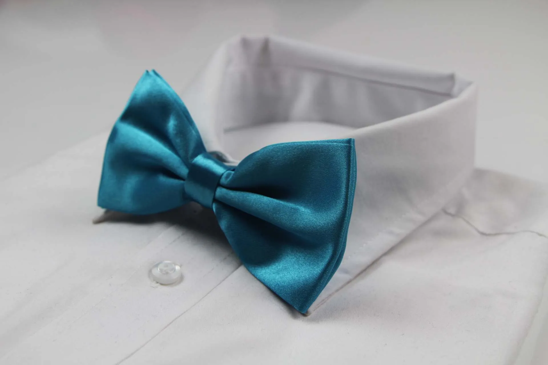 Mens Sky Blue Solid Plain Colour Bow Tie