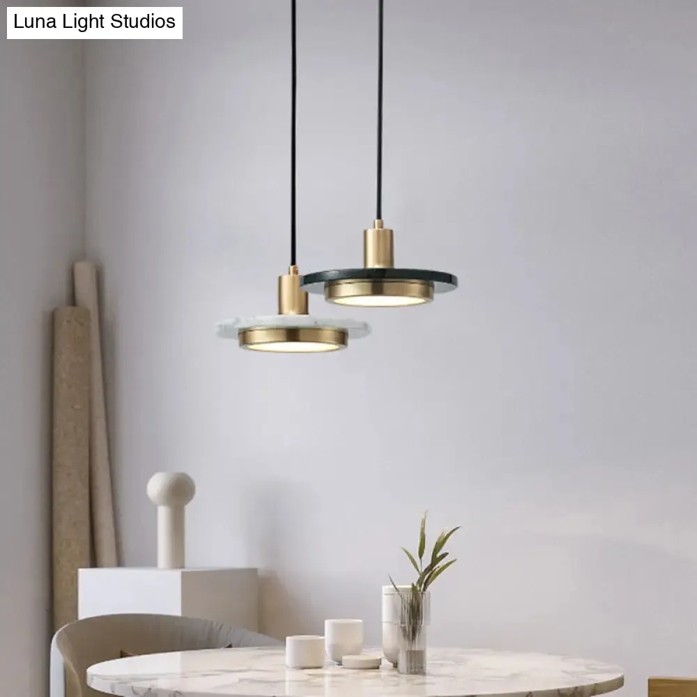 Minimalistic Marble Pendant Ceiling Light for Shaded Dining Room with 1 Head