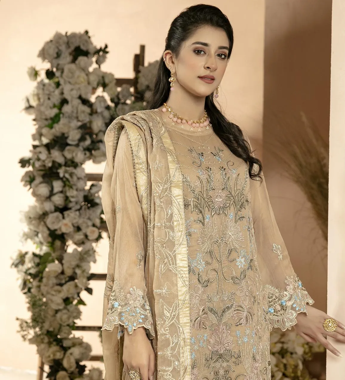 Mirha Embroidered Chiffon Collection – D-86