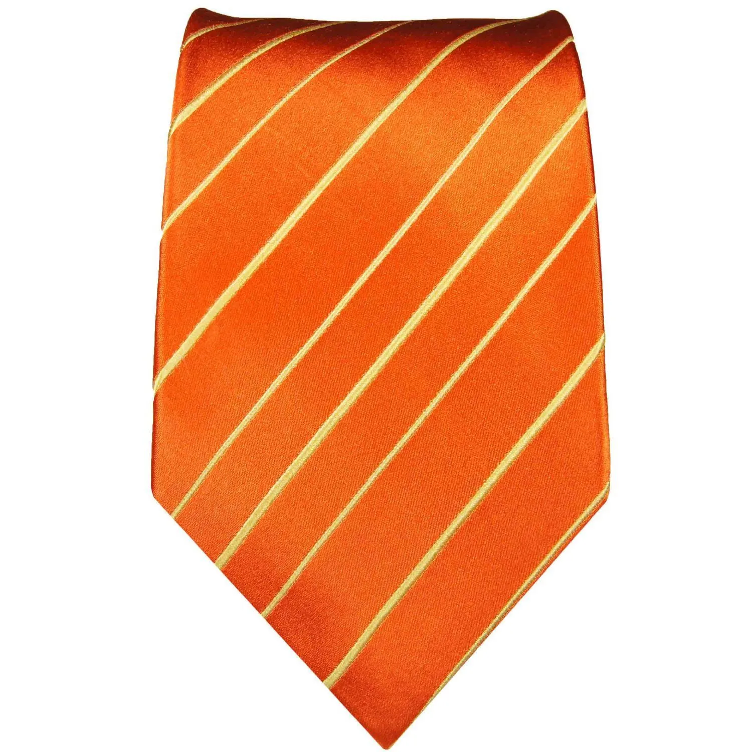 Orange Striped Silk Necktie