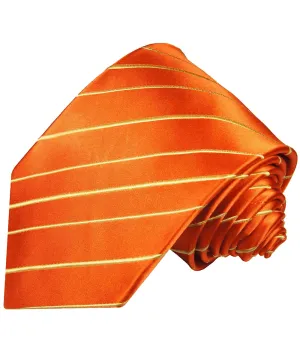 Orange Striped Silk Necktie