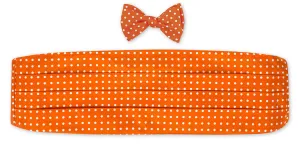 Orange/ White Windsor Dots Cummerbund Set - CB1697