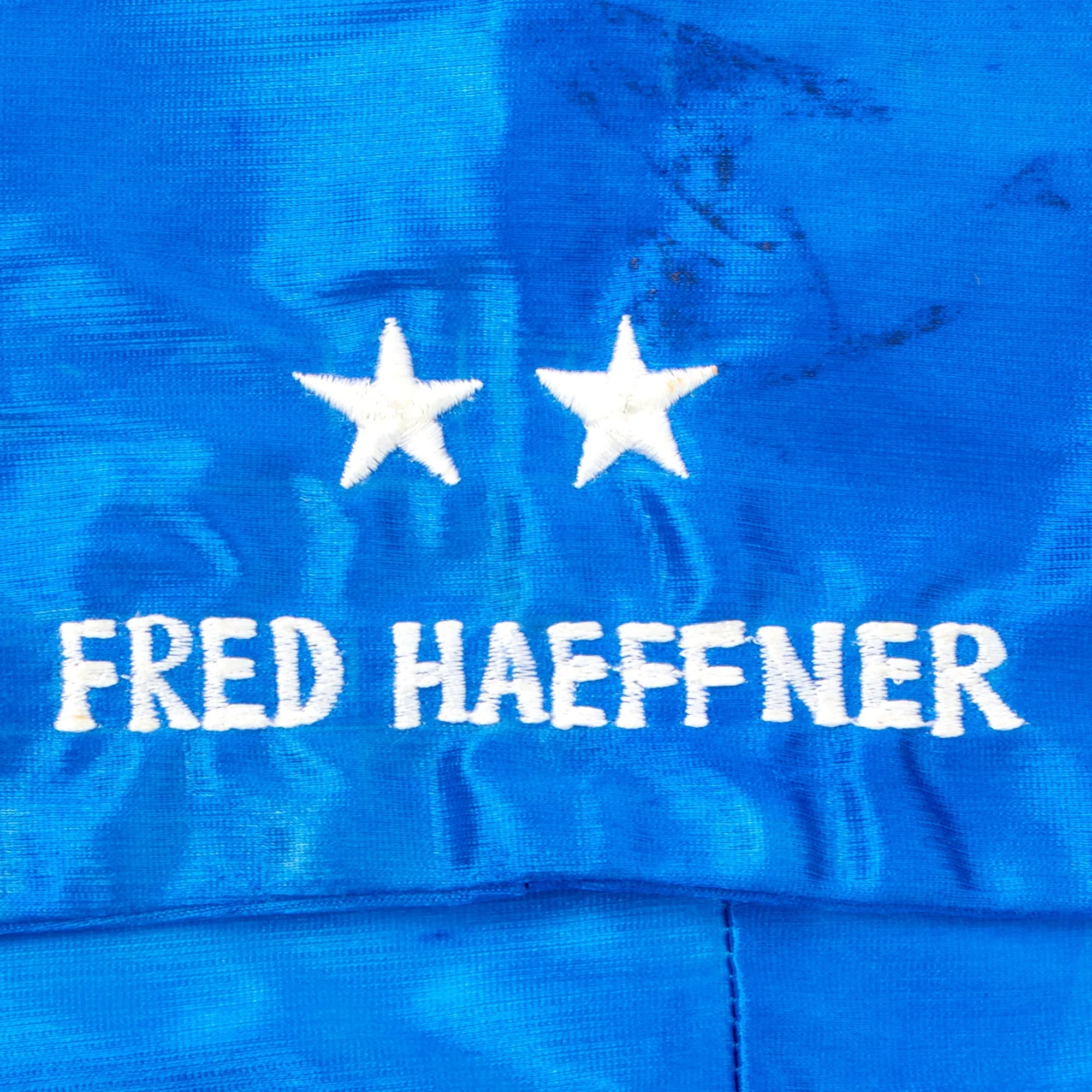 Original U.S. Air Force Vietnam War Major General Fred Haeffner Theater Pilot Scarves and Custom Squadron Patches - Notable MiG-17 Kill Attribution