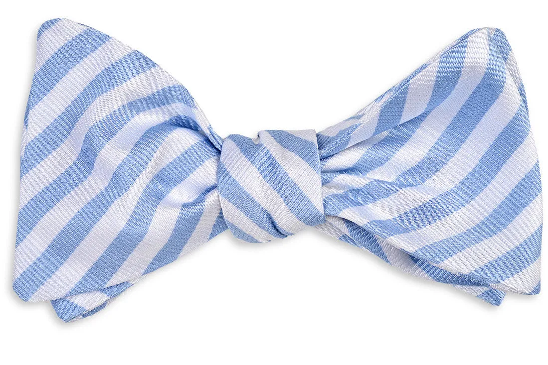 Oyster Roast Carolina Blue Striped Bow Tie