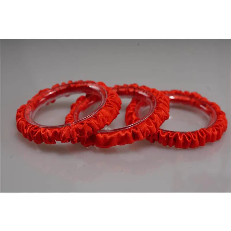 Persimmon red silk scrunchies mini