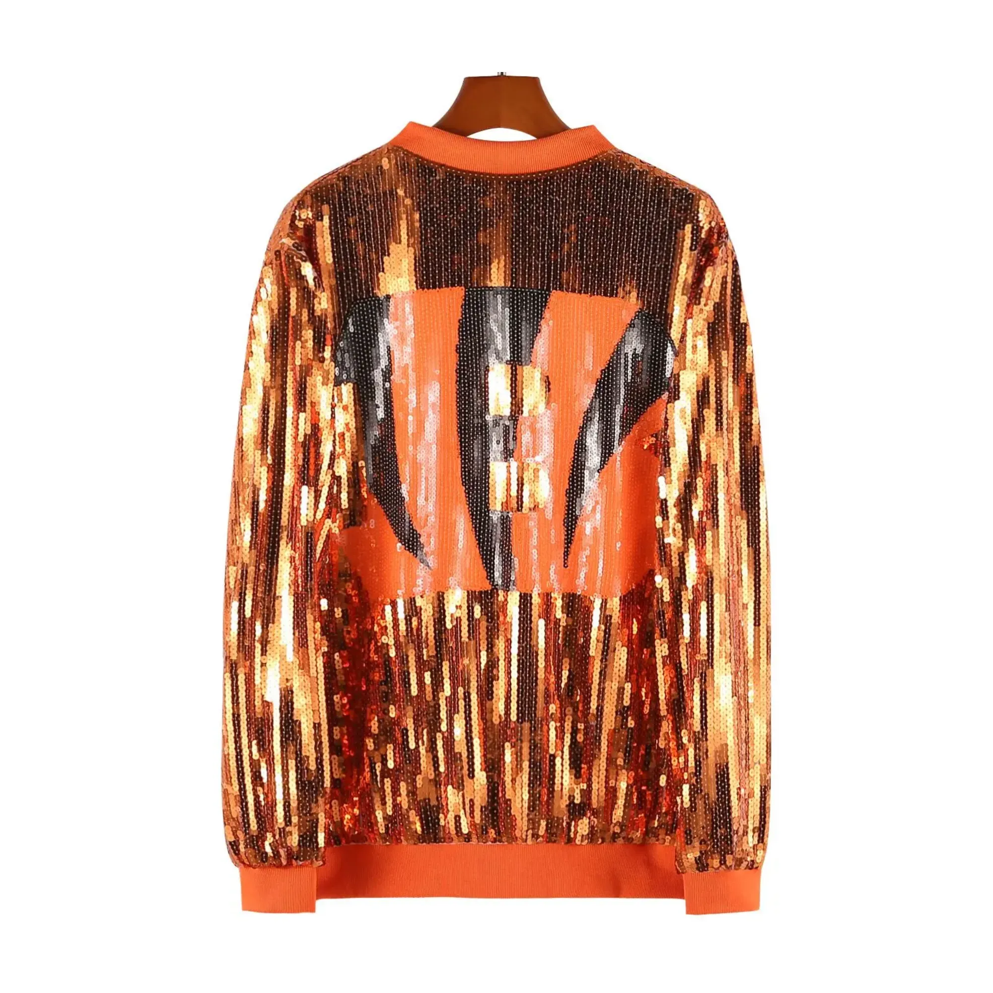 Pre Order:  Orange Sequined Letter B Jacket