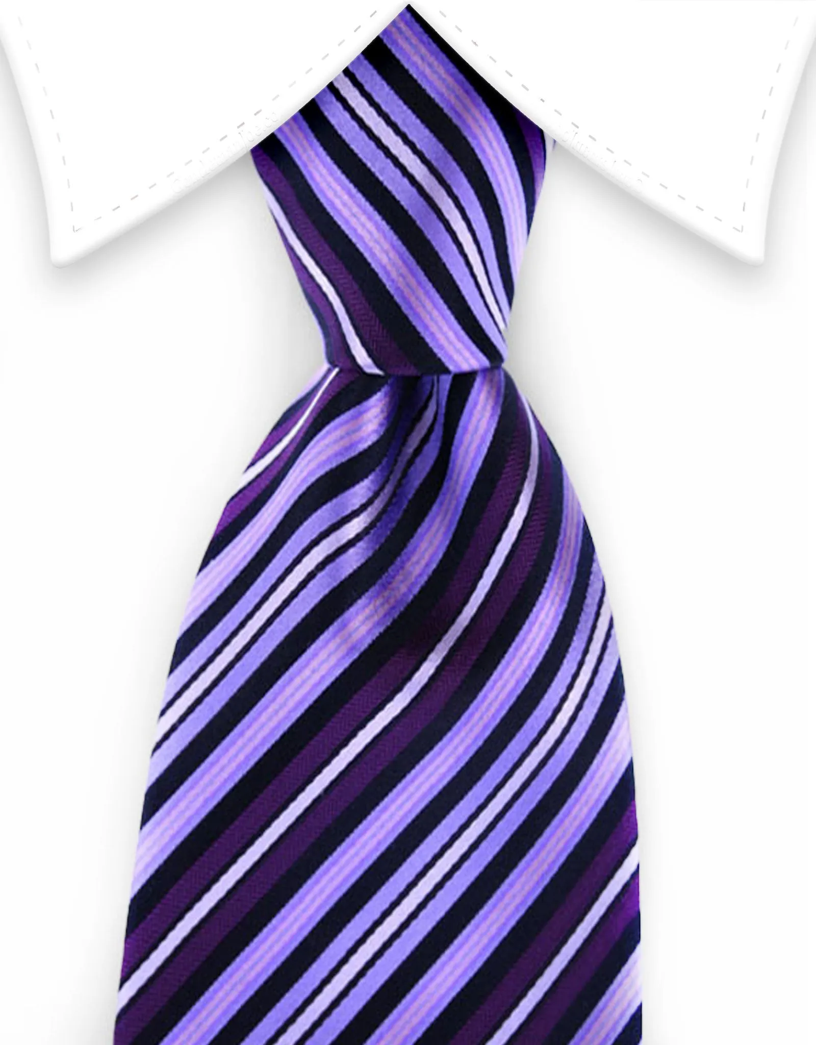 Purple and Black Stripe Silk Tie