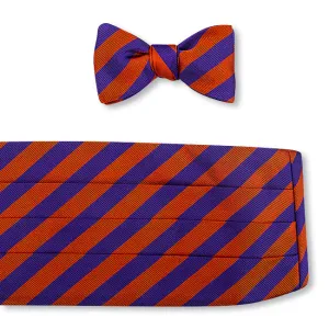 Purple/ Orange Bar Stripes Cummerbund Set - CB1752