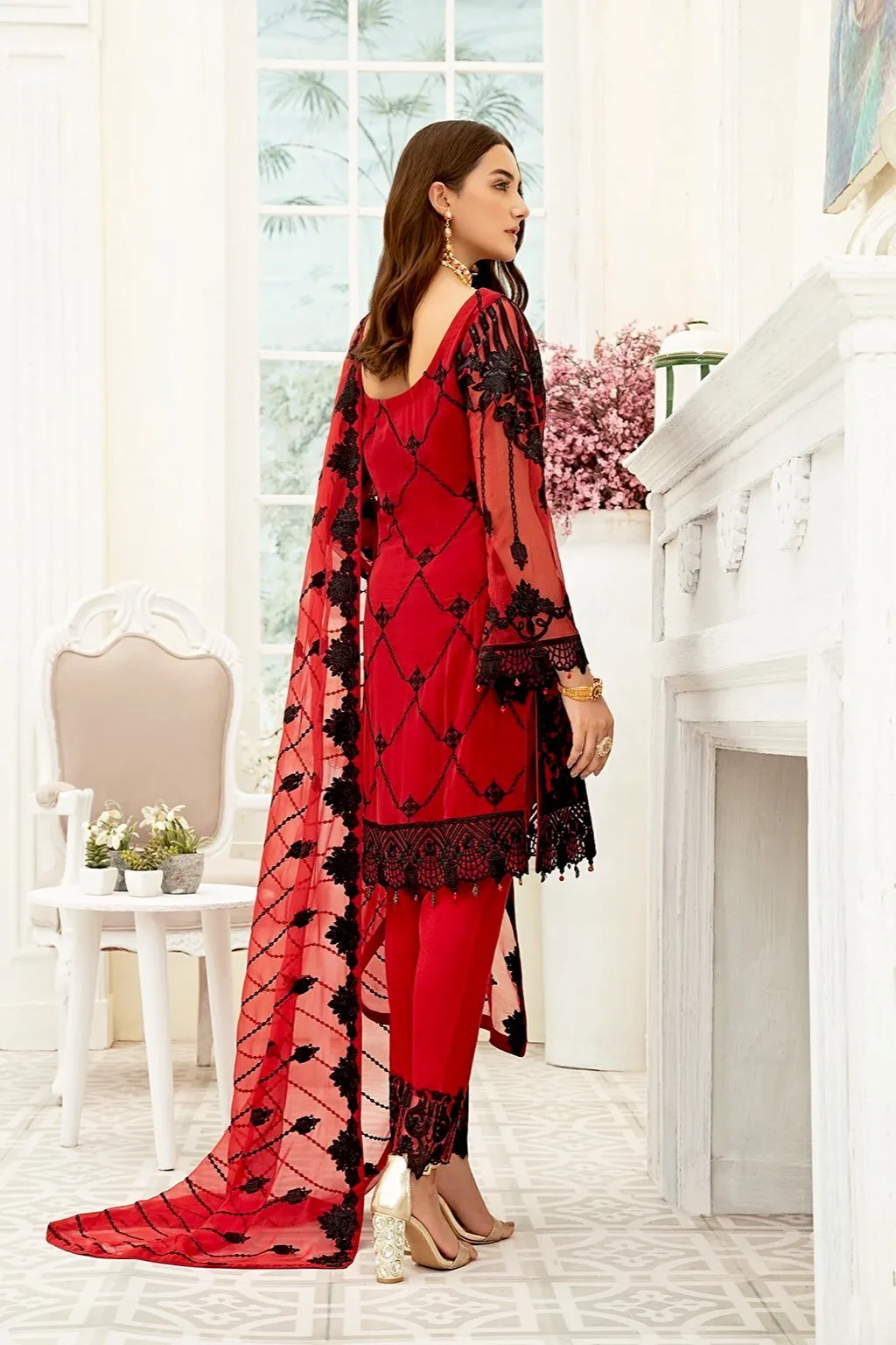 Ramsha Chevron Chiffon Collection   F-1905