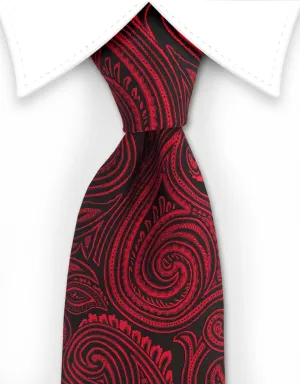 Red & Black Paisley Tie