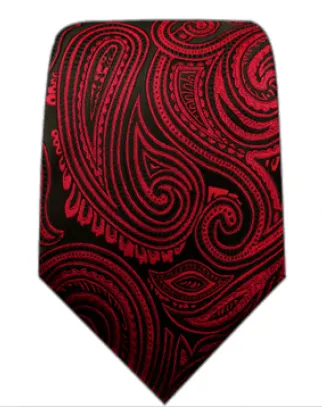 Red & Black Paisley Tie