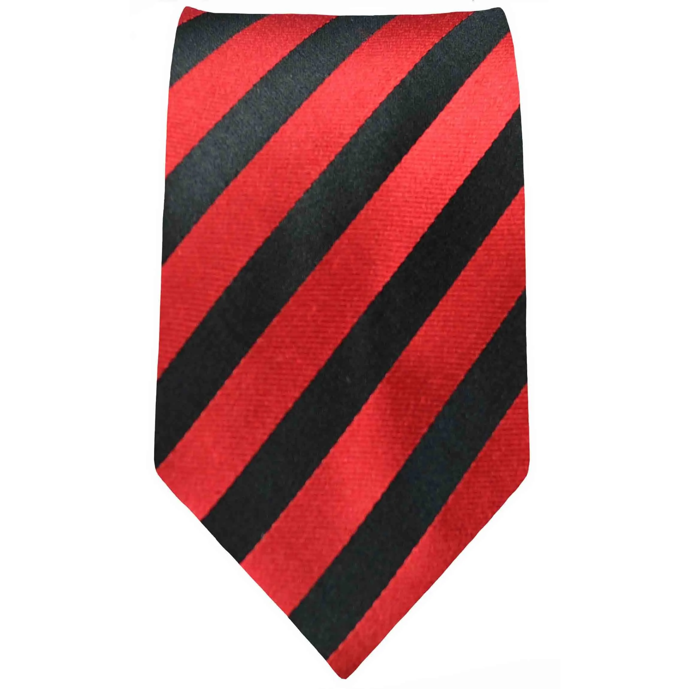 Red and Black Striped Boys Silk Tie