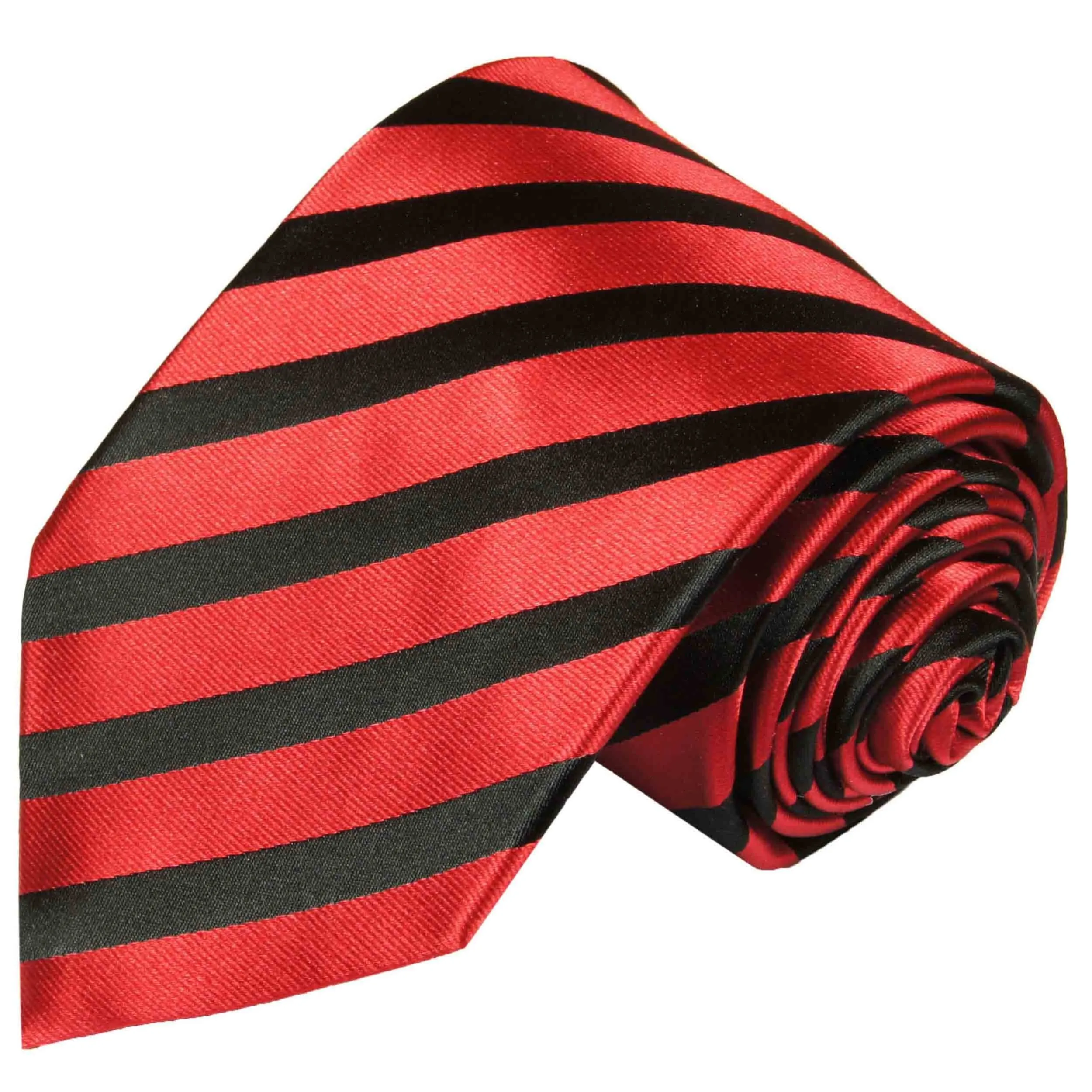 Red and Black Striped Boys Silk Tie