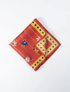 Red Floriana Print Pocket Square