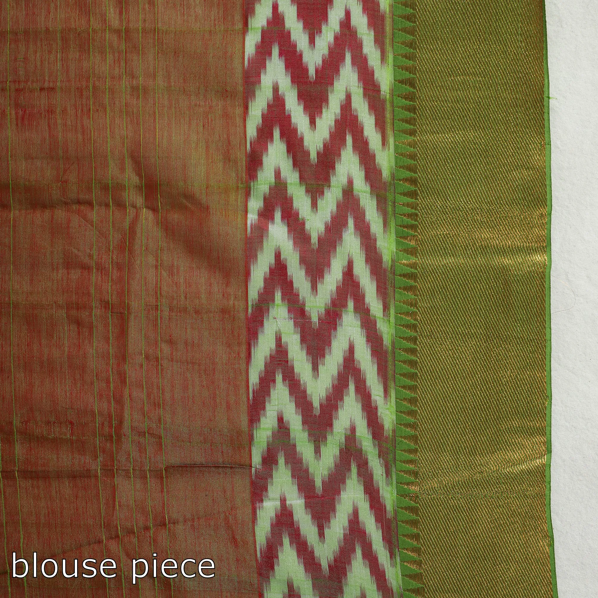 Red - Mangalagiri Silk Cotton Zari Checks Handloom Saree